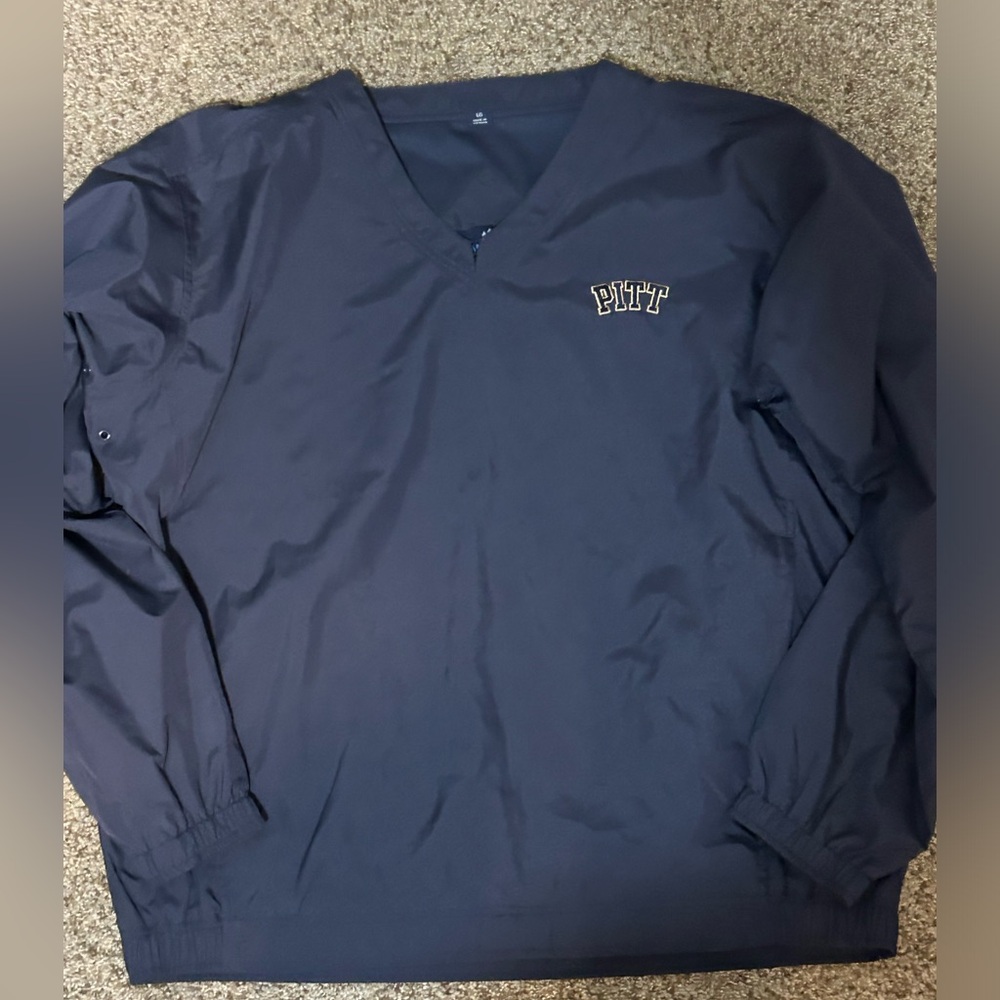 Pitt University Navy Blue Windbreaker! Mens Large Pullover Windbreaker!